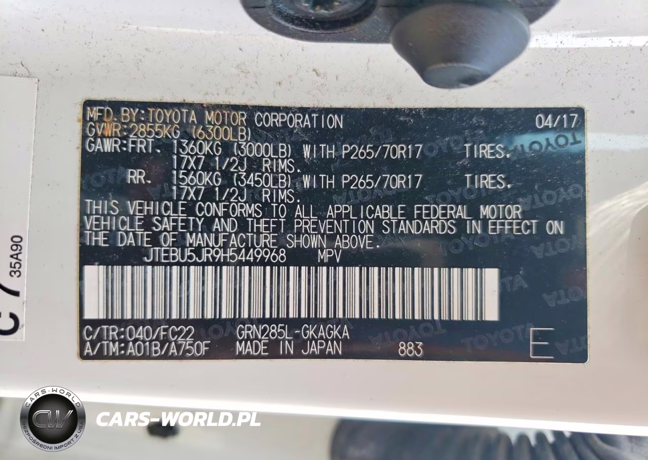 2017 Toyota 4Runner Trd Off-Road VIN:JTEBU5JR9H5449968 - 13