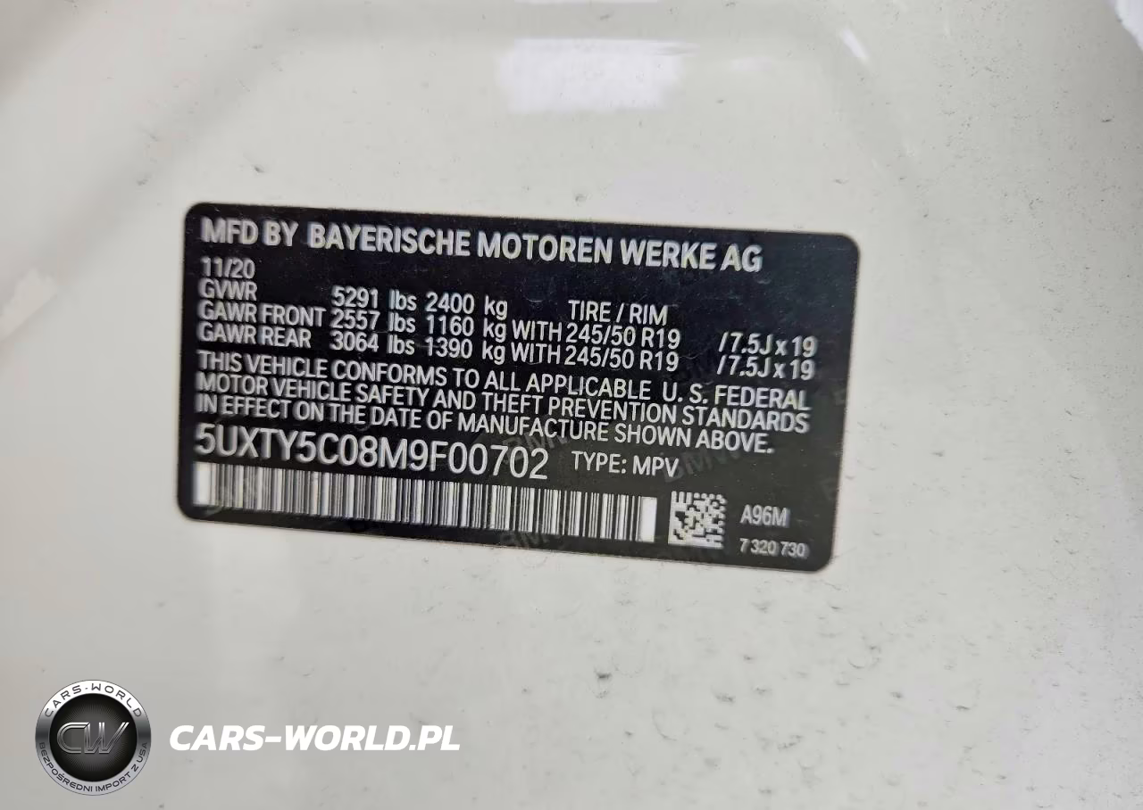 2021 BMW X3 xDrive30I VIN:5UXTY5C08M9F00702 - 14