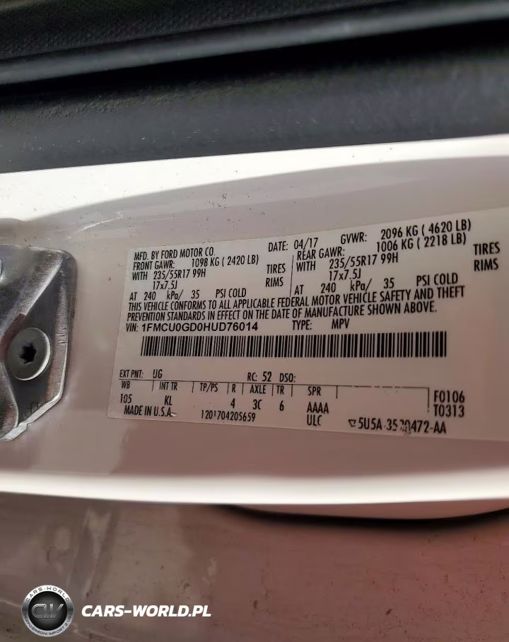 2017 Ford Escape Se VIN:1FMCU0GD0HUD76014 - 12