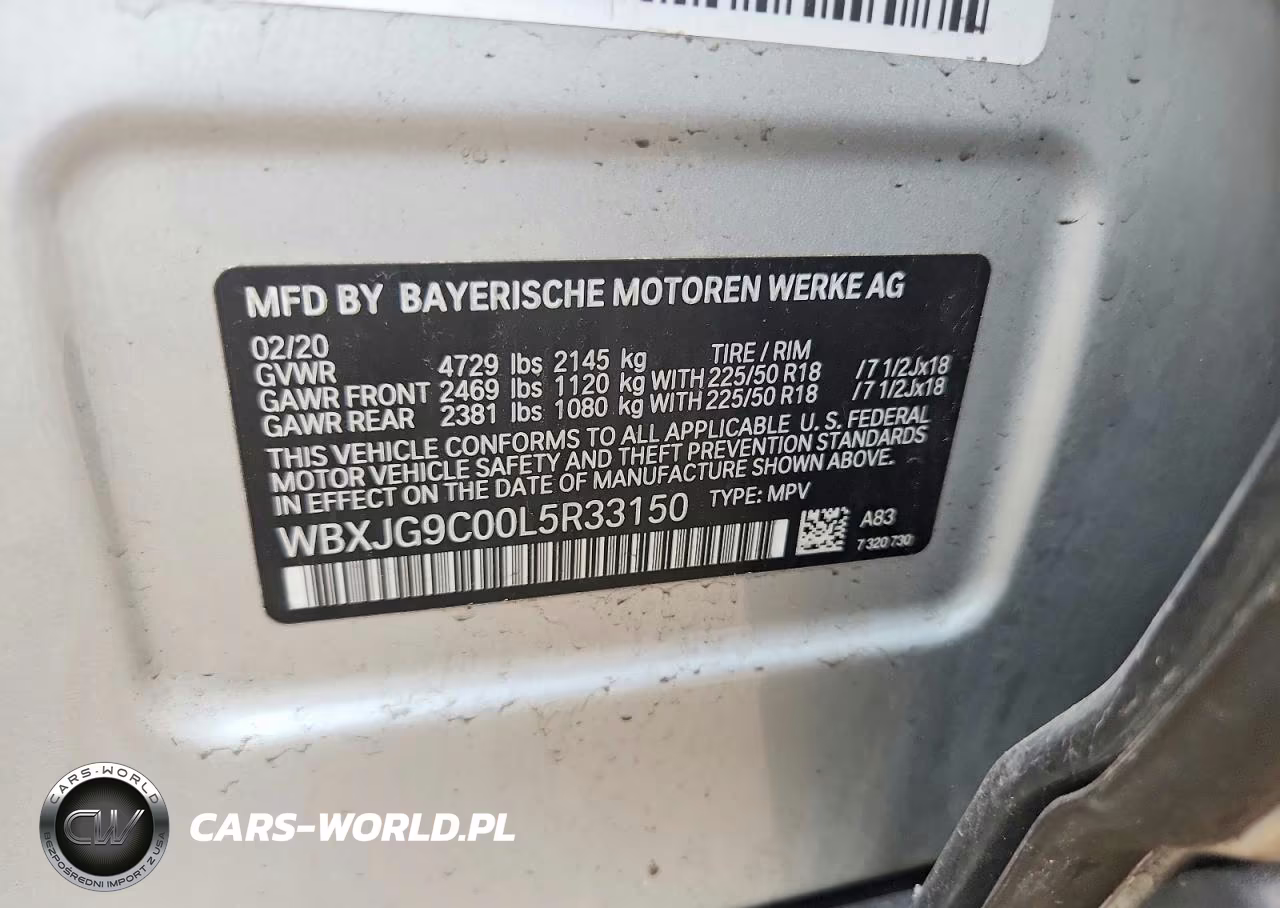 2020 BMW X1 xDrive28I VIN:WBXJG9C00L5R33150 - 12