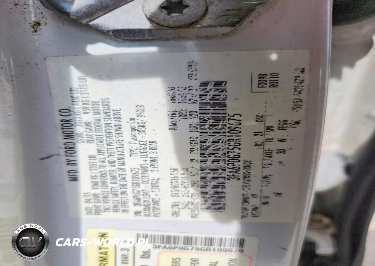 2016 Ford Fusion S VIN:3FA6P0G75GR109675 - 12