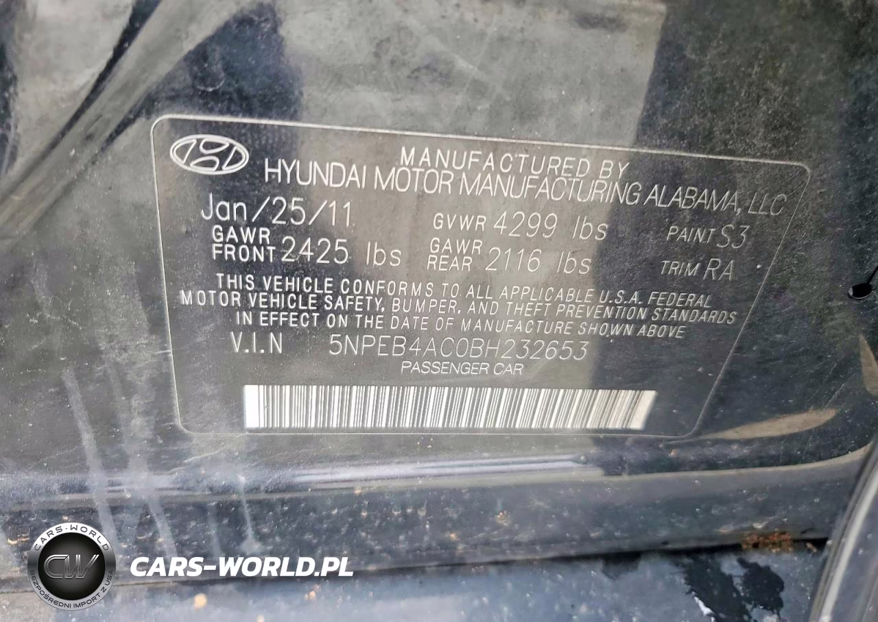 2011 Hyundai Sonata Gls VIN:5NPEB4AC0BH232653 - 12