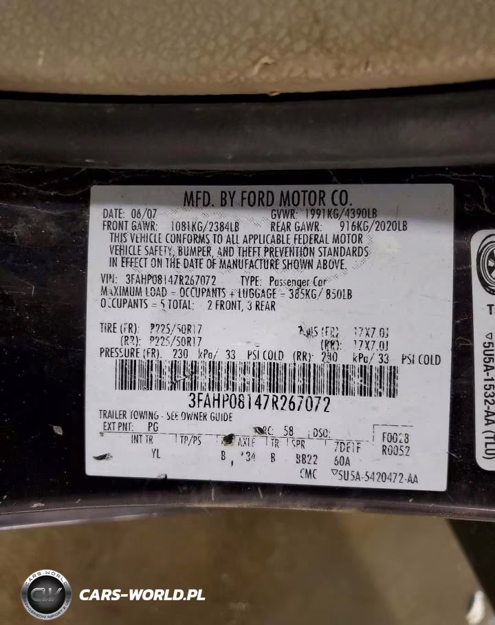 2007 Ford Fusion Sel VIN:3FAHP08147R267072 - 12