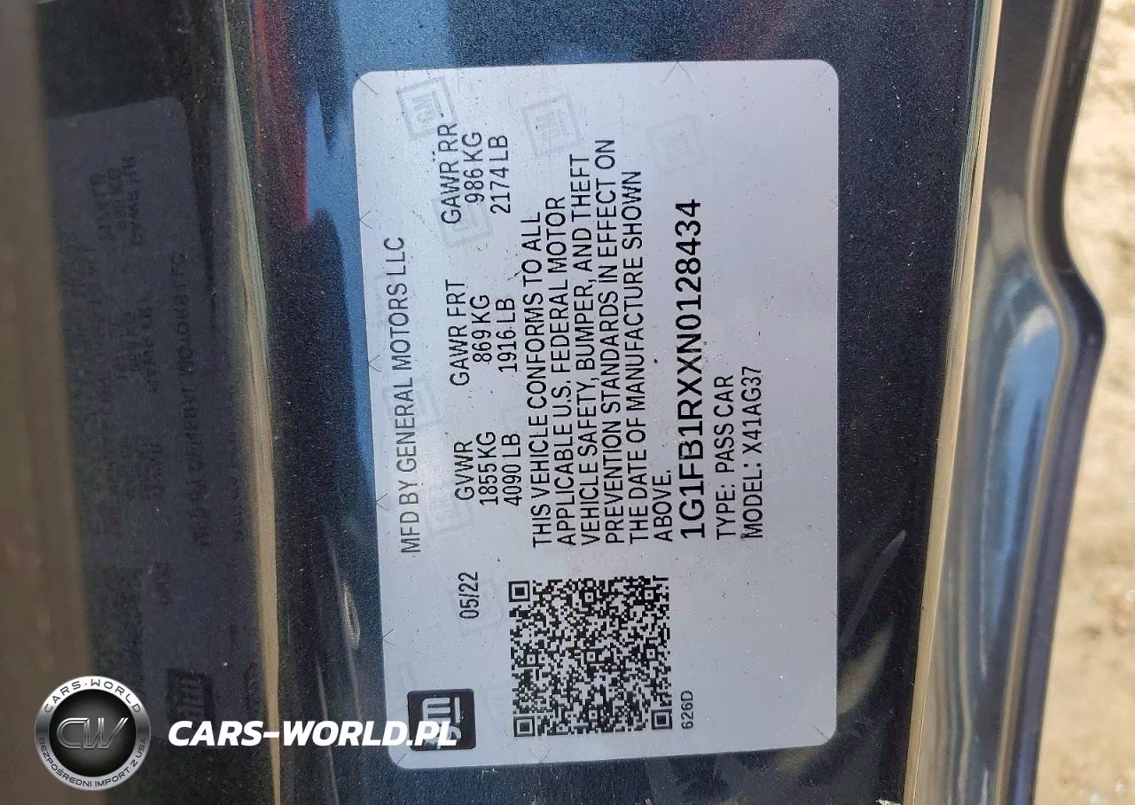 2022 Chevrolet Camaro Ls VIN:1G1FB1RXXN0128434 - 12