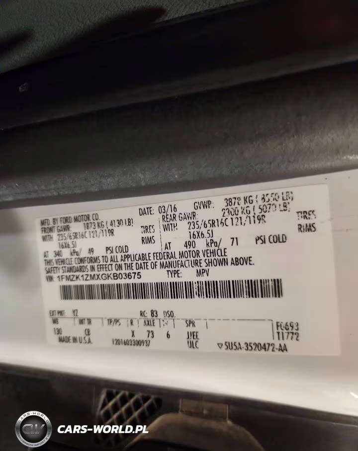 2016 Ford Transit T-150 VIN:1FMZK1ZMXGKB03675 - 13