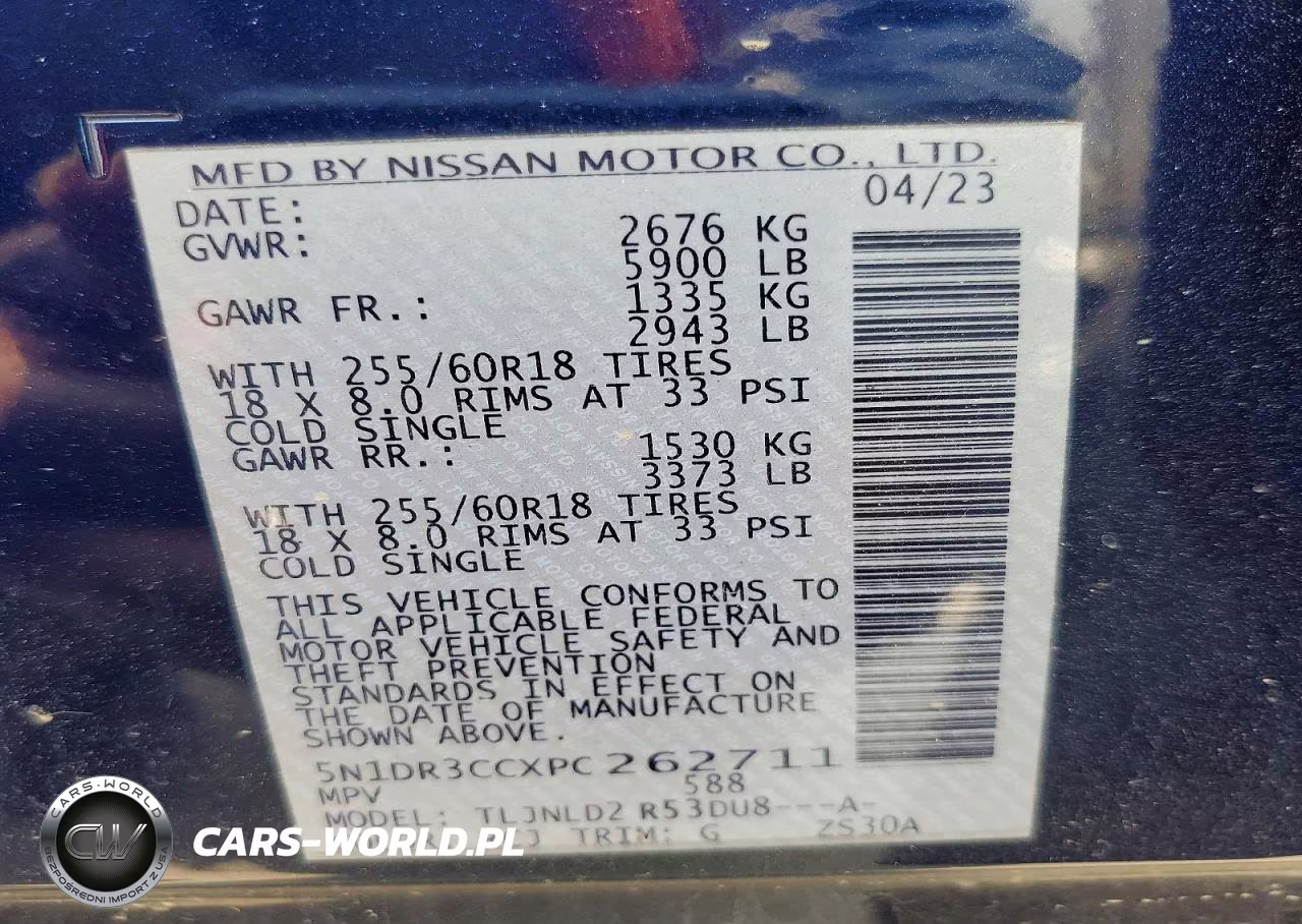 2023 Nissan Pathfinder Sl VIN:5N1DR3CCXPC262711 - 14