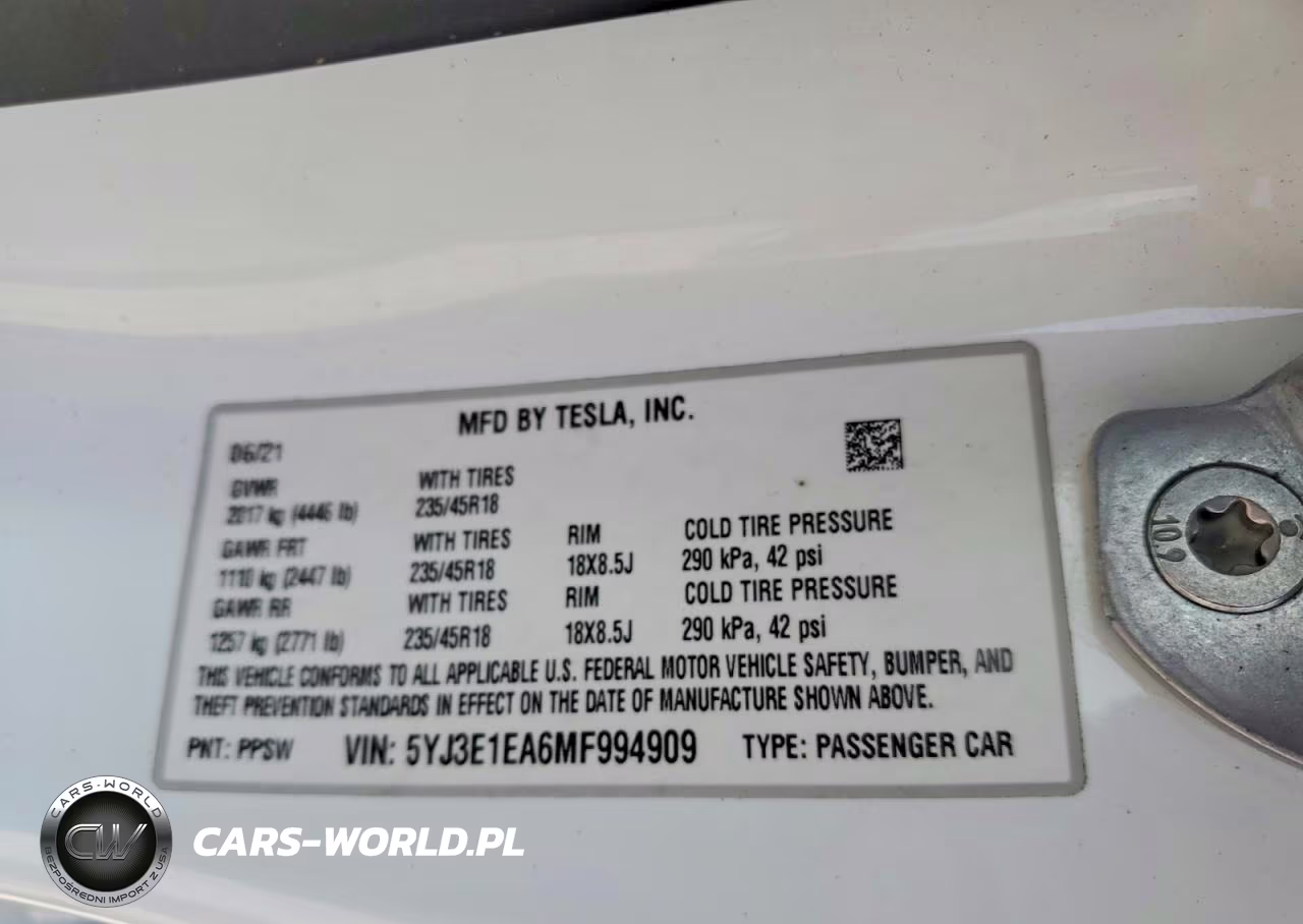 2021 Tesla Model 3 VIN:5YJ3E1EA6MF994909 - 12