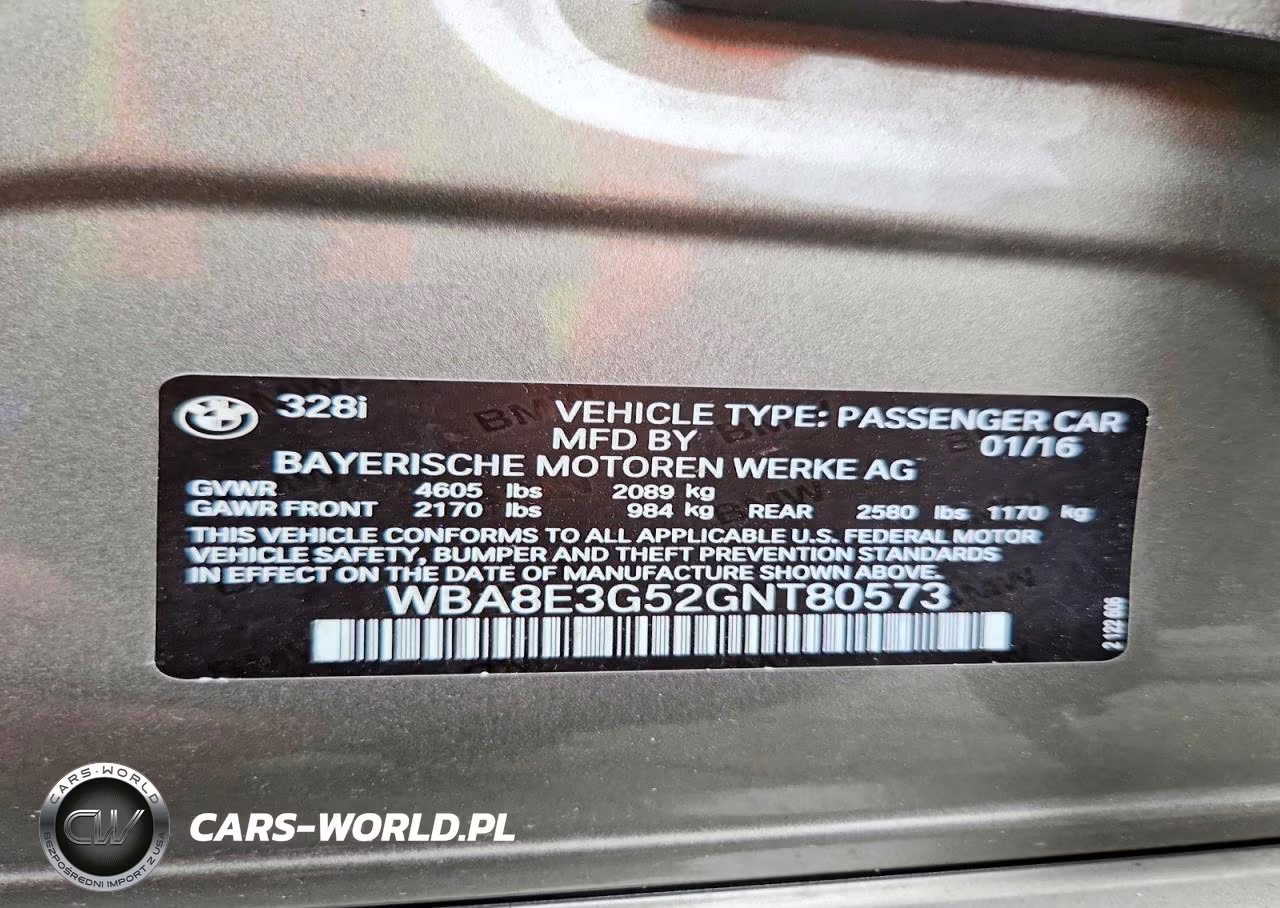 2016 BMW 328 Xi Sulev VIN:WBA8E3G52GNT80573 - 13
