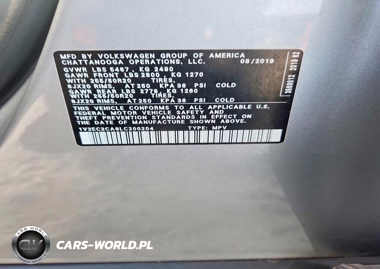 2020 Volkswagen Atlas Cross Sport Sel VIN:1V2EC2CA8LC200204 - 13