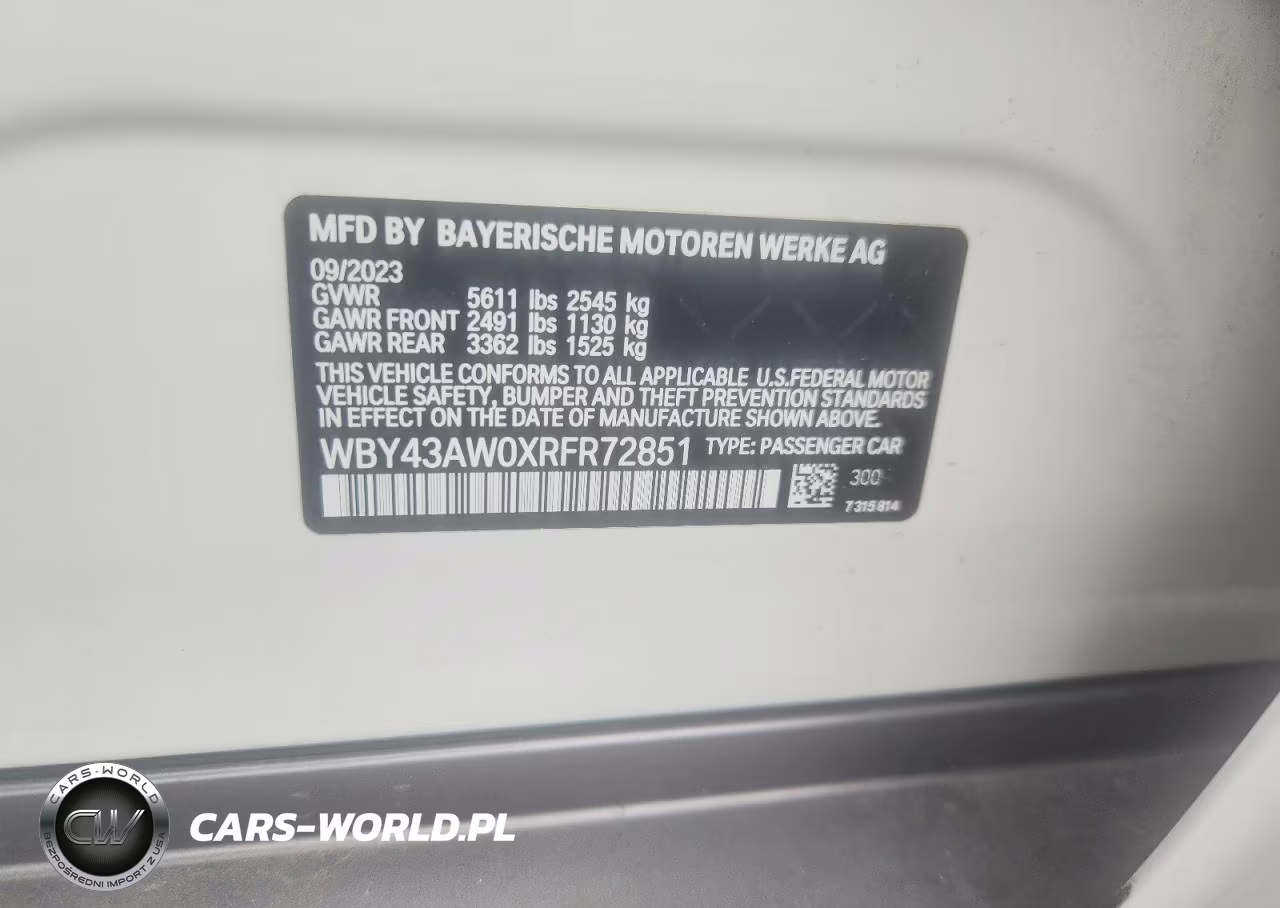 2024 BMW I4 Edrive 35 VIN:WBY43AW0XRFR72851 - 12