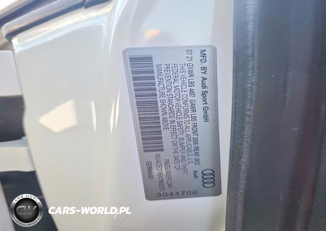 2022 Audi R8 VIN:WUACECFX6N7900231 - 12