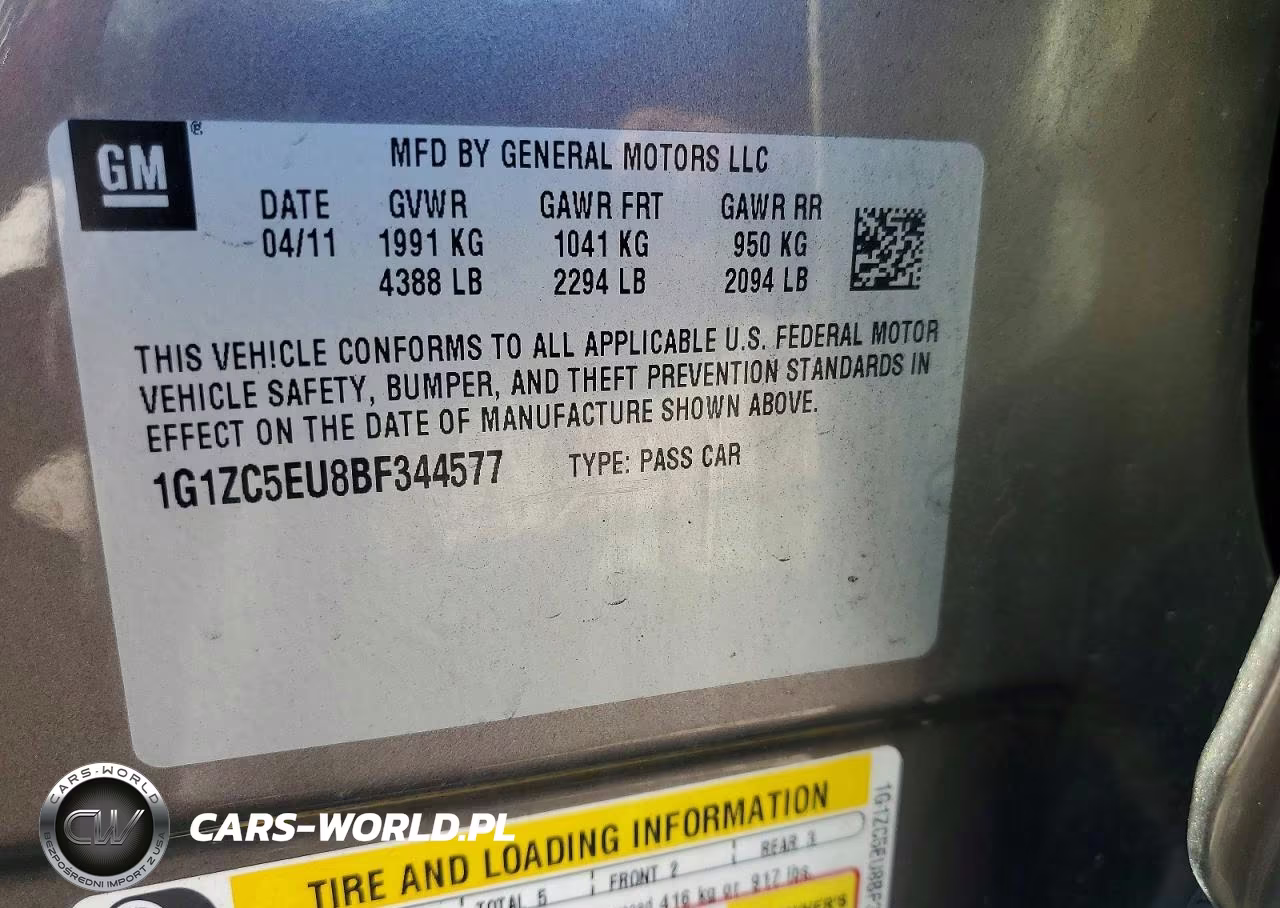 2011 Chevrolet Malibu 1Lt VIN:1G1ZC5EU8BF344577 - 12