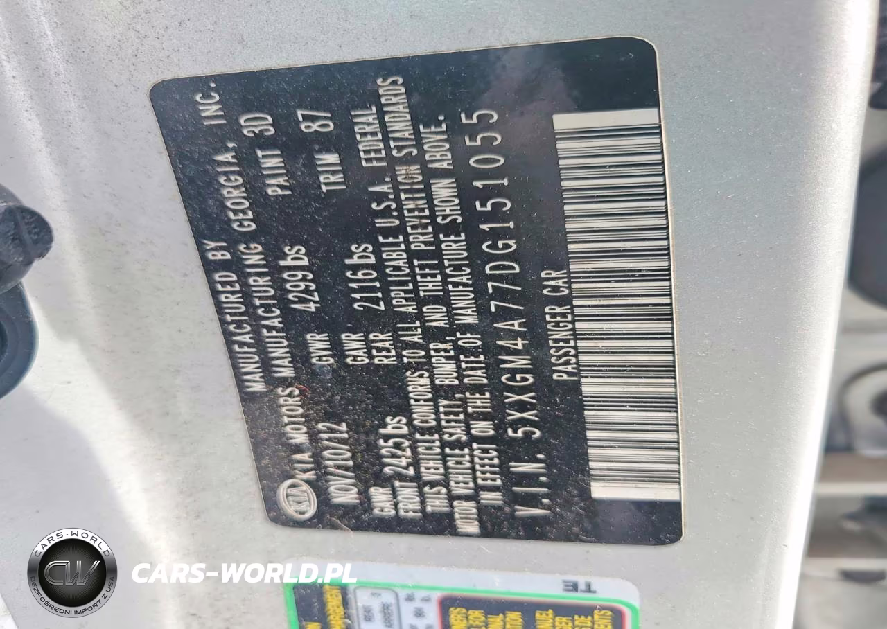 2013 Kia Optima Lx VIN:5XXGM4A77DG151055 - 12