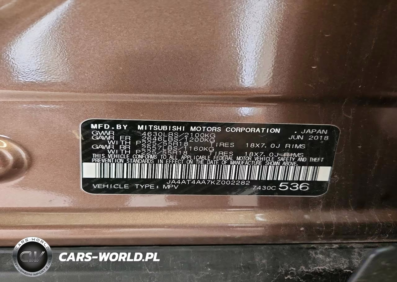 2019 Mitsubishi Eclipse Cross Le VIN:JA4AT4AA7KZ002282 - 14