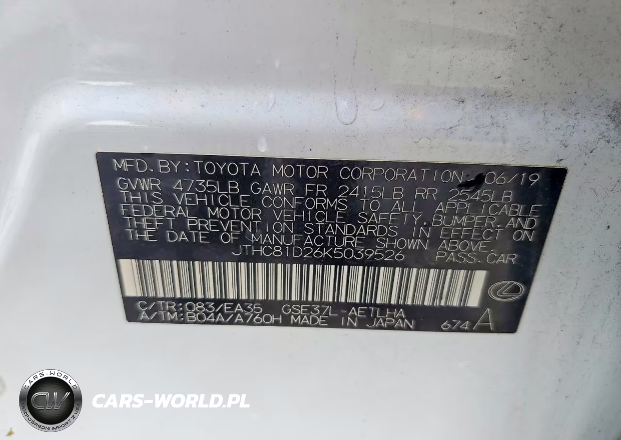 2019 Lexus Is 300 VIN:JTHC81D26K5039526 - 12