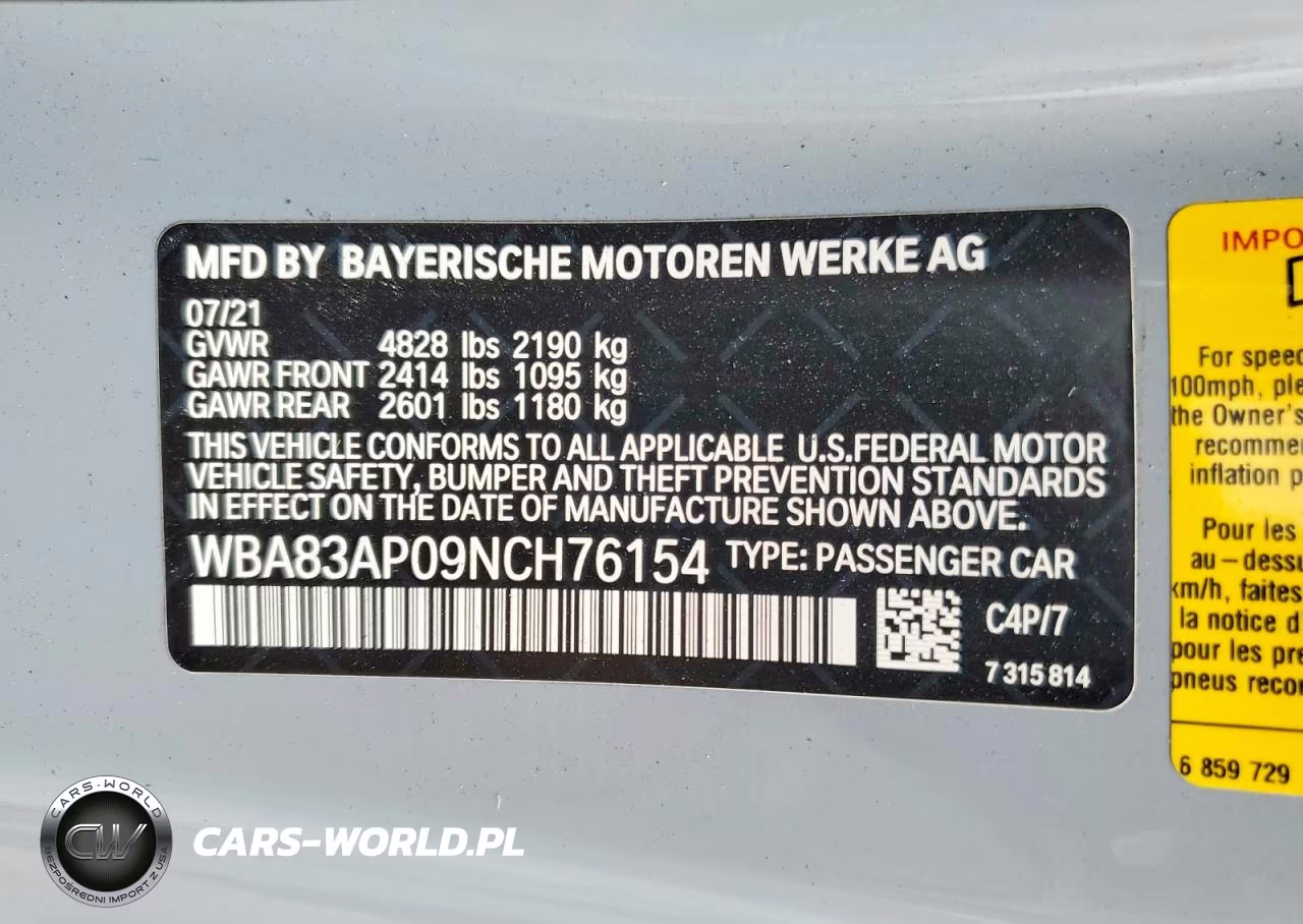 2022 BMW M440I VIN:WBA83AP09NCH76154 - 13