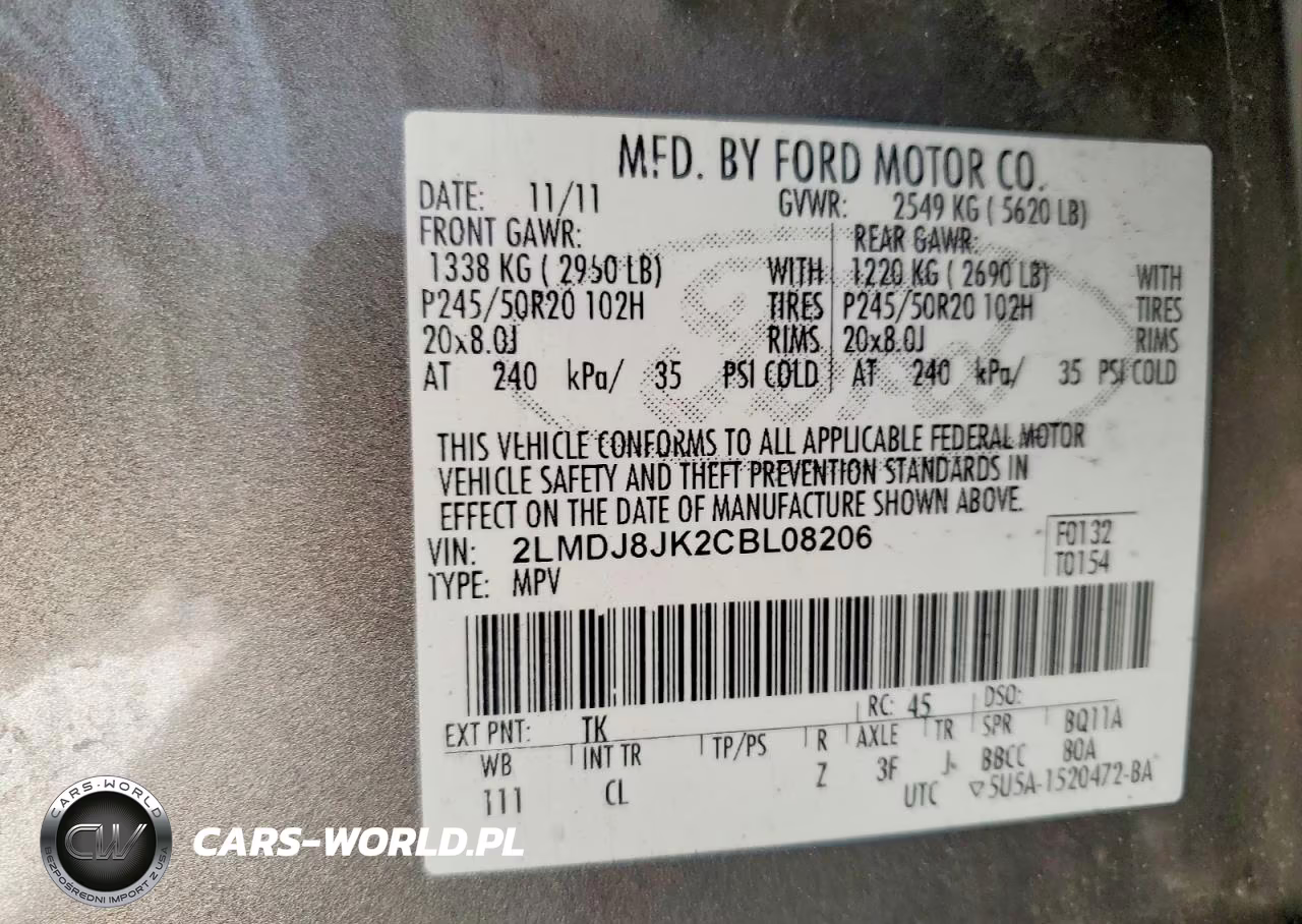 2012 Lincoln Mkx VIN:2LMDJ8JK2CBL08206 - 13