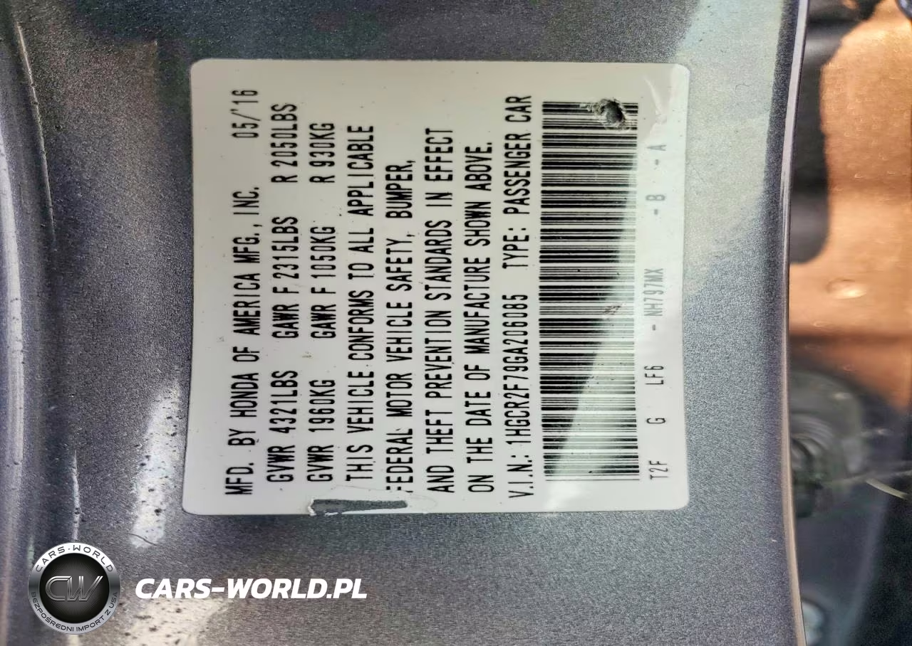 2016 Honda Accord Ex VIN:1HGCR2F79GA206085 - 13