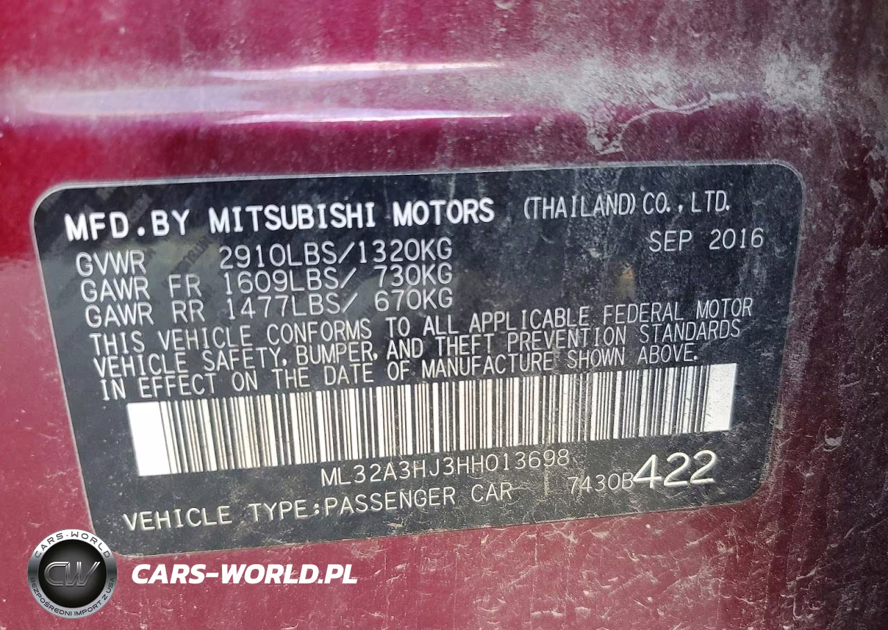 2017 Mitsubishi Mirage Es VIN:ML32A3HJ3HH013698 - 12