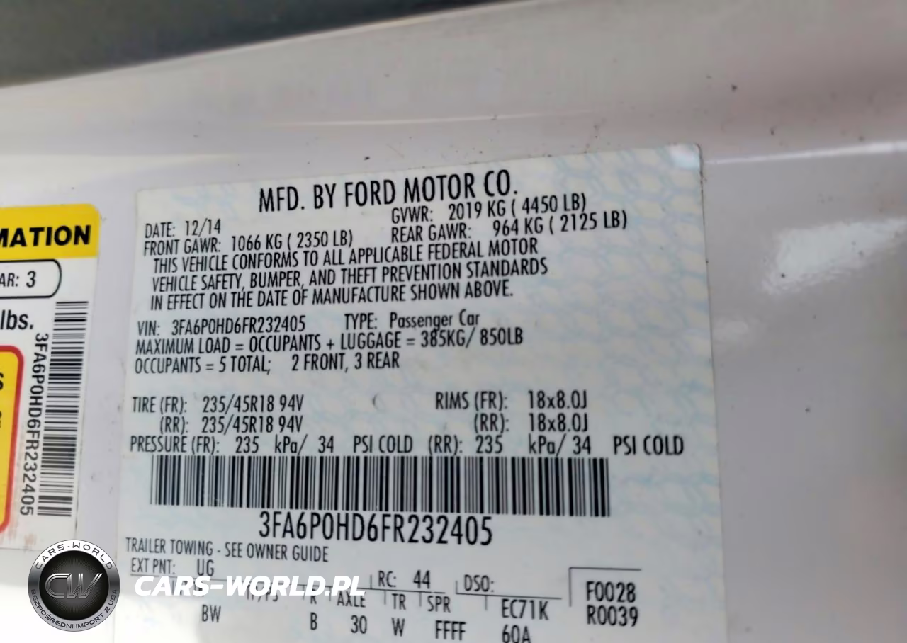 2015 Ford Fusion Se VIN:3FA6P0HD6FR232405 - 12