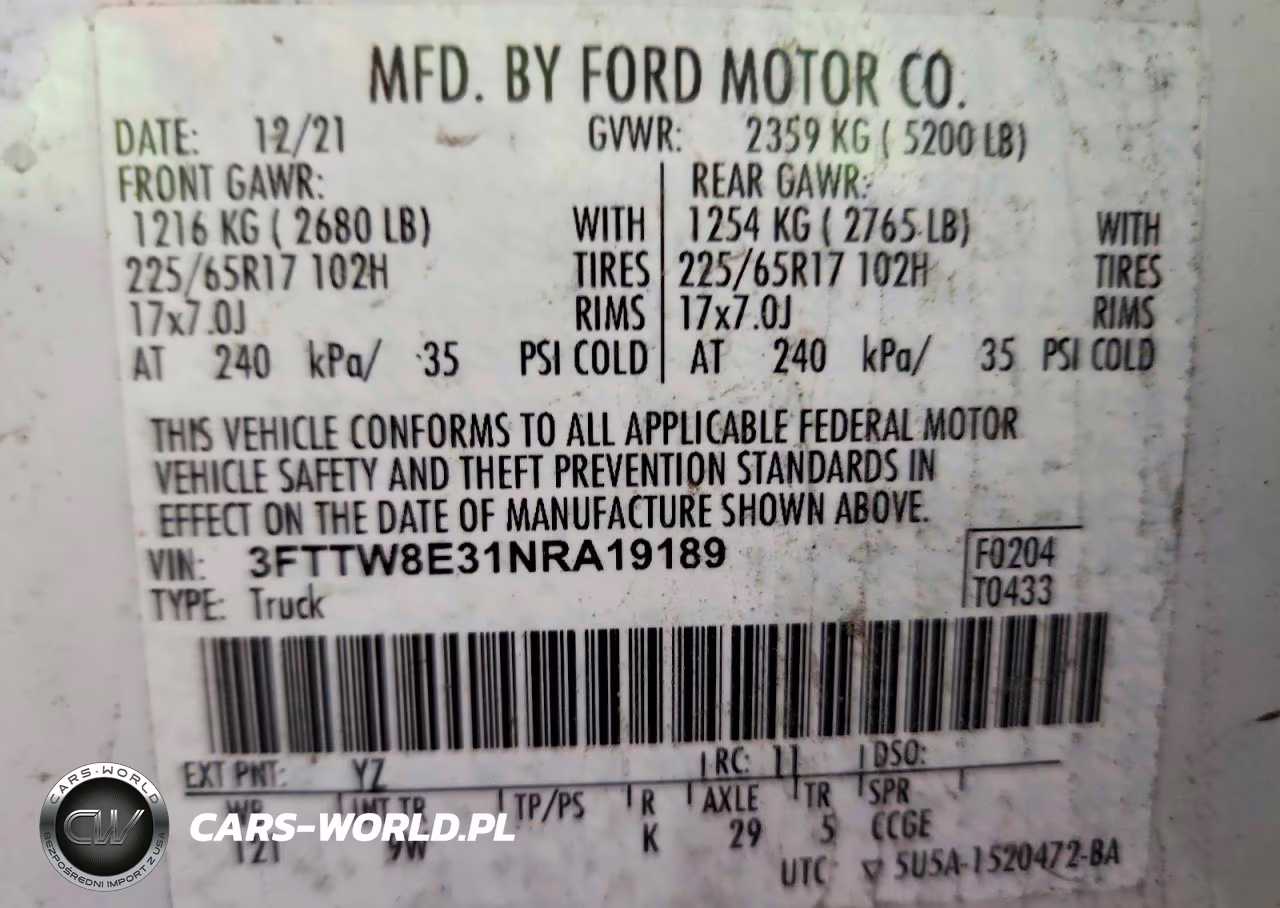 2022 Ford Maverick Xl VIN:3FTTW8E31NRA19189 - 12