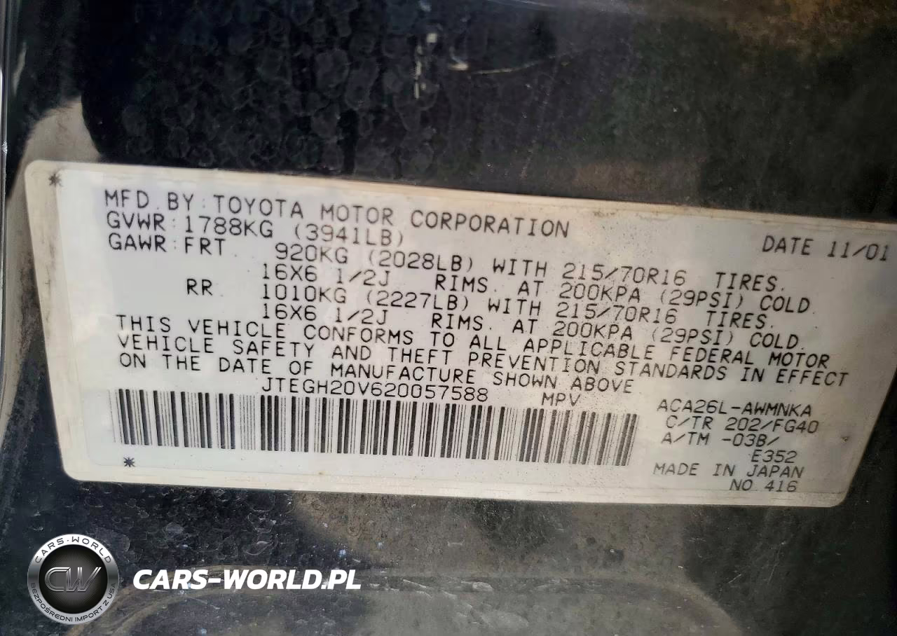 2002 Toyota Rav4 Base VIN:JTEGH20V620057588 - 12