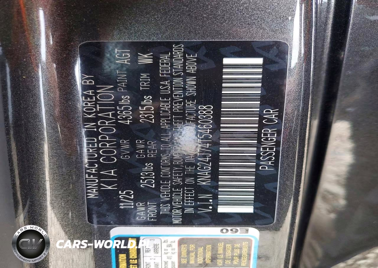 2026 Kia K5 Lxs VIN:KNAG24J74T5460388 - 13