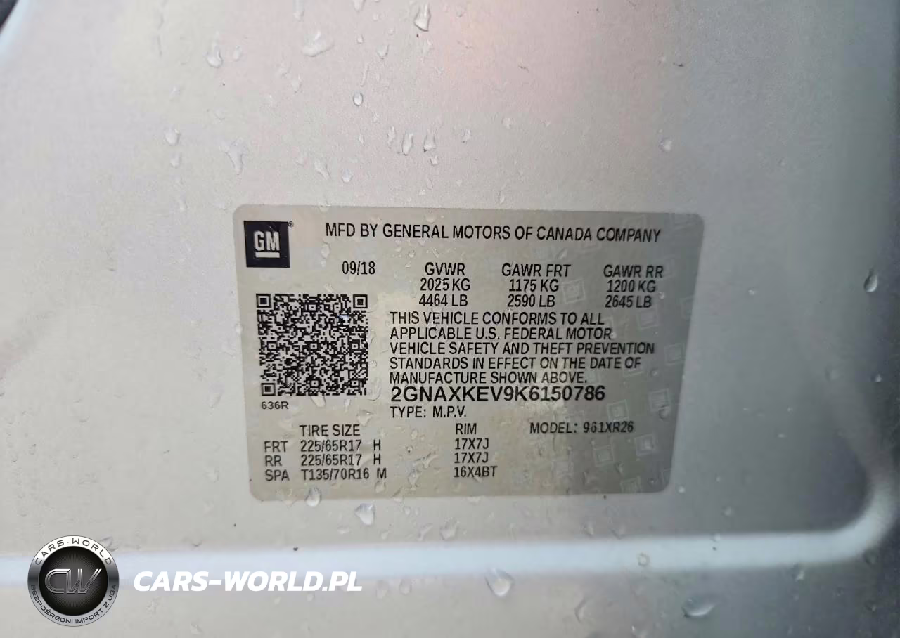 2019 Chevrolet Equinox Lt VIN:2GNAXKEV9K6150786 - 13