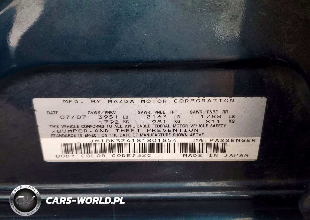 2008 Mazda 3 S VIN:JM1BK324181801854 - 12