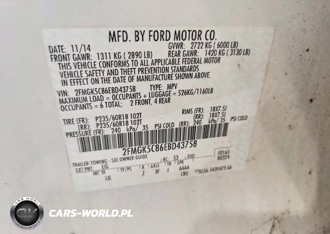 2014 Ford Flex Sel VIN:2FMGK5C86EBD43758 - 13
