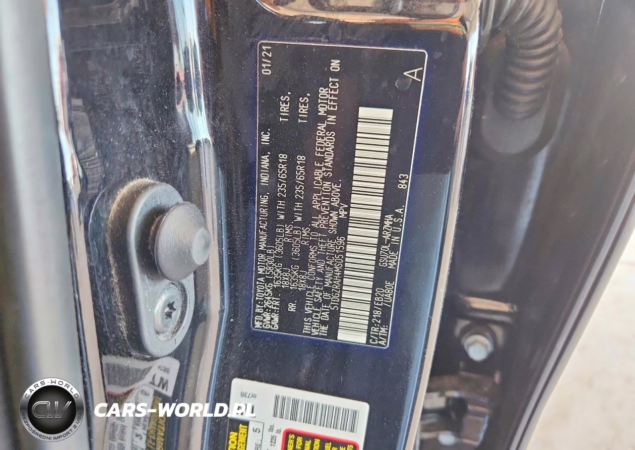 2021 Toyota Highlander Xle VIN:5TDGZRAH4MS051596 - 13