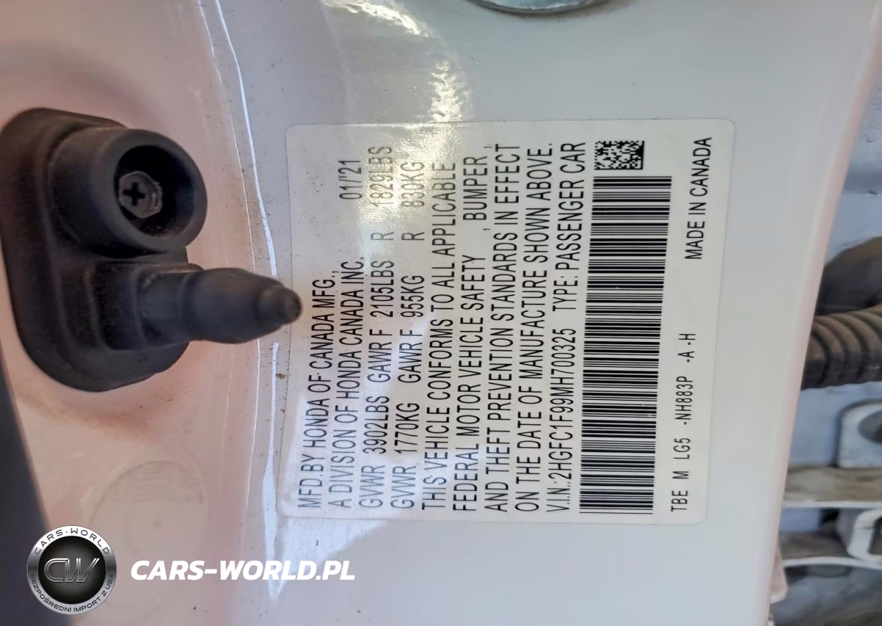 2021 Honda Civic Touring VIN:2HGFC1F99MH700325 - 12