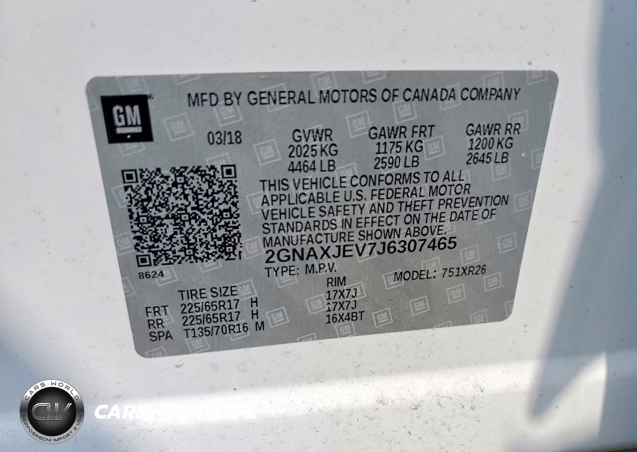 2018 Chevrolet Equinox Lt VIN:2GNAXJEV7J6307465 - 13