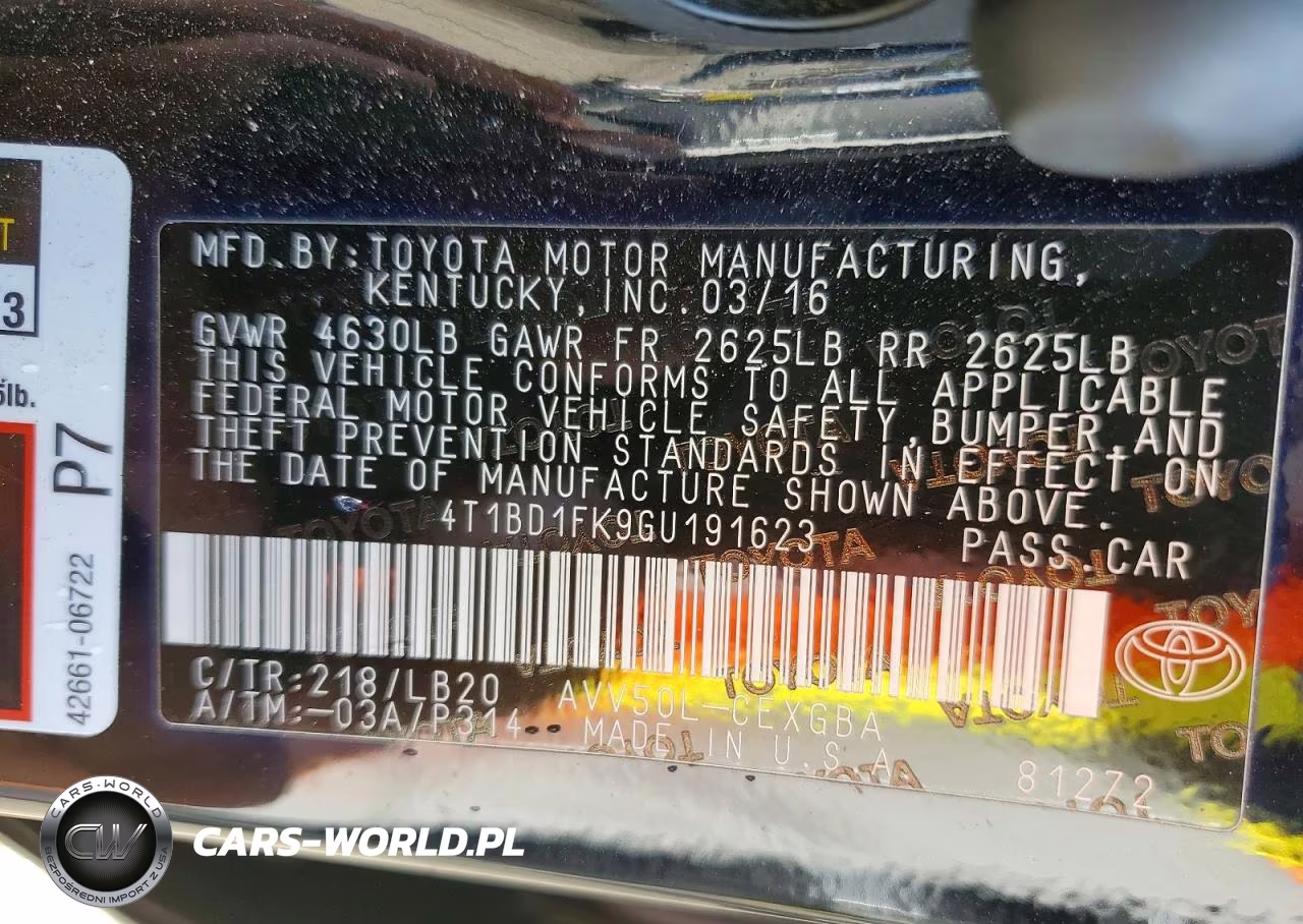 2016 Toyota Camry Hybrid Xle VIN:4T1BD1FK9GU191623 - 12