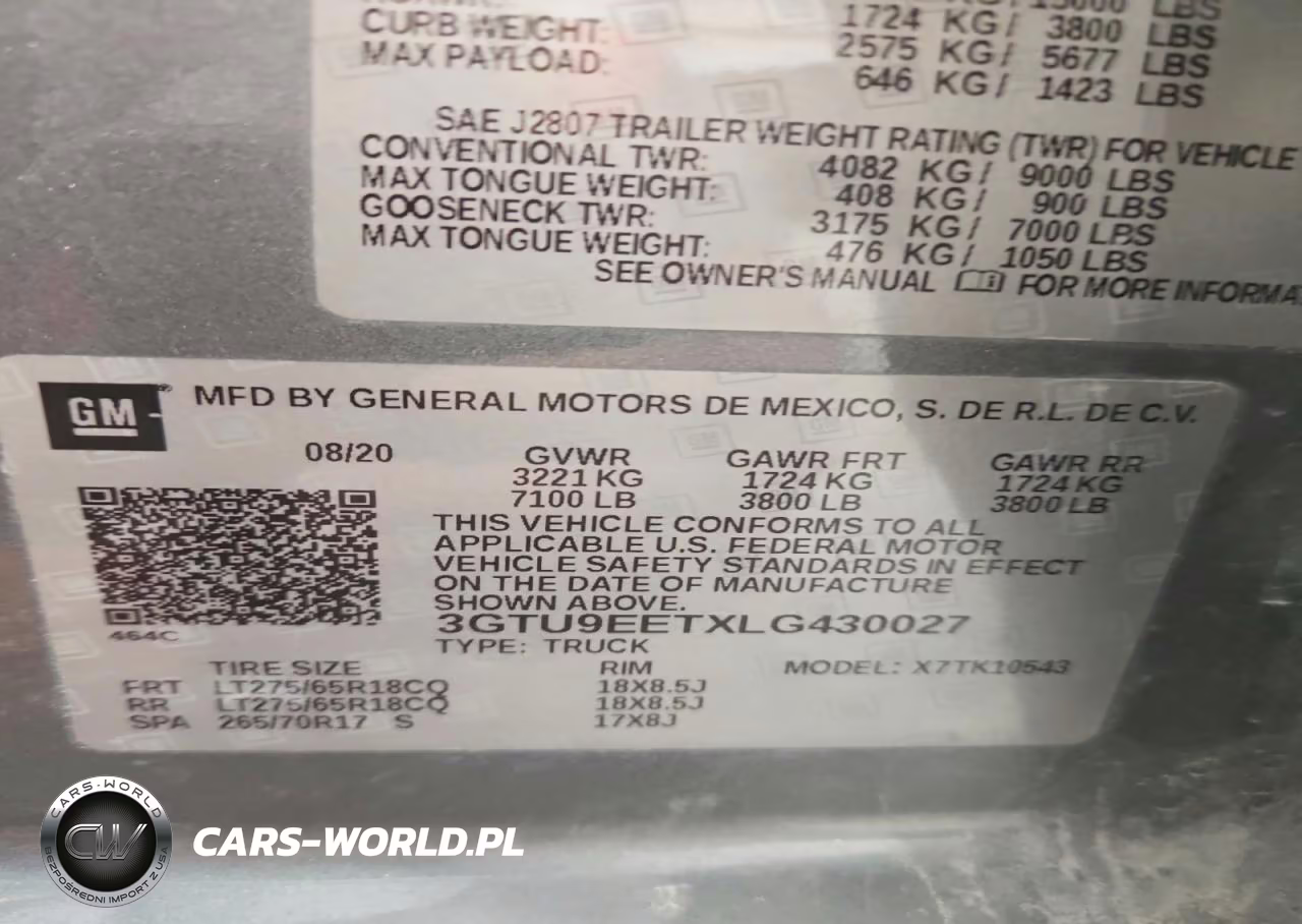 2020 GMC Sierra K1500 At4 VIN:3GTU9EETXLG430027 - 12