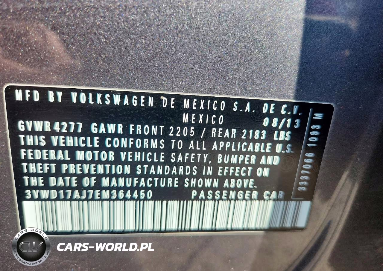 2014 Volkswagen Jetta Se VIN:3VWD17AJ7EM364450 - 12