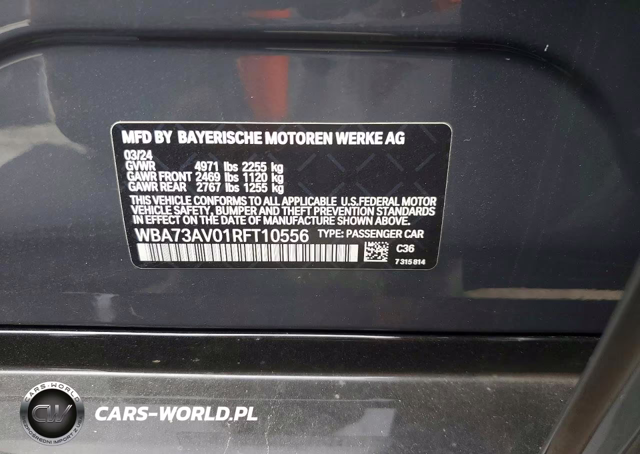 2024 BMW 430Xi Gran Coupe VIN:WBA73AV01RFT10556 - 12