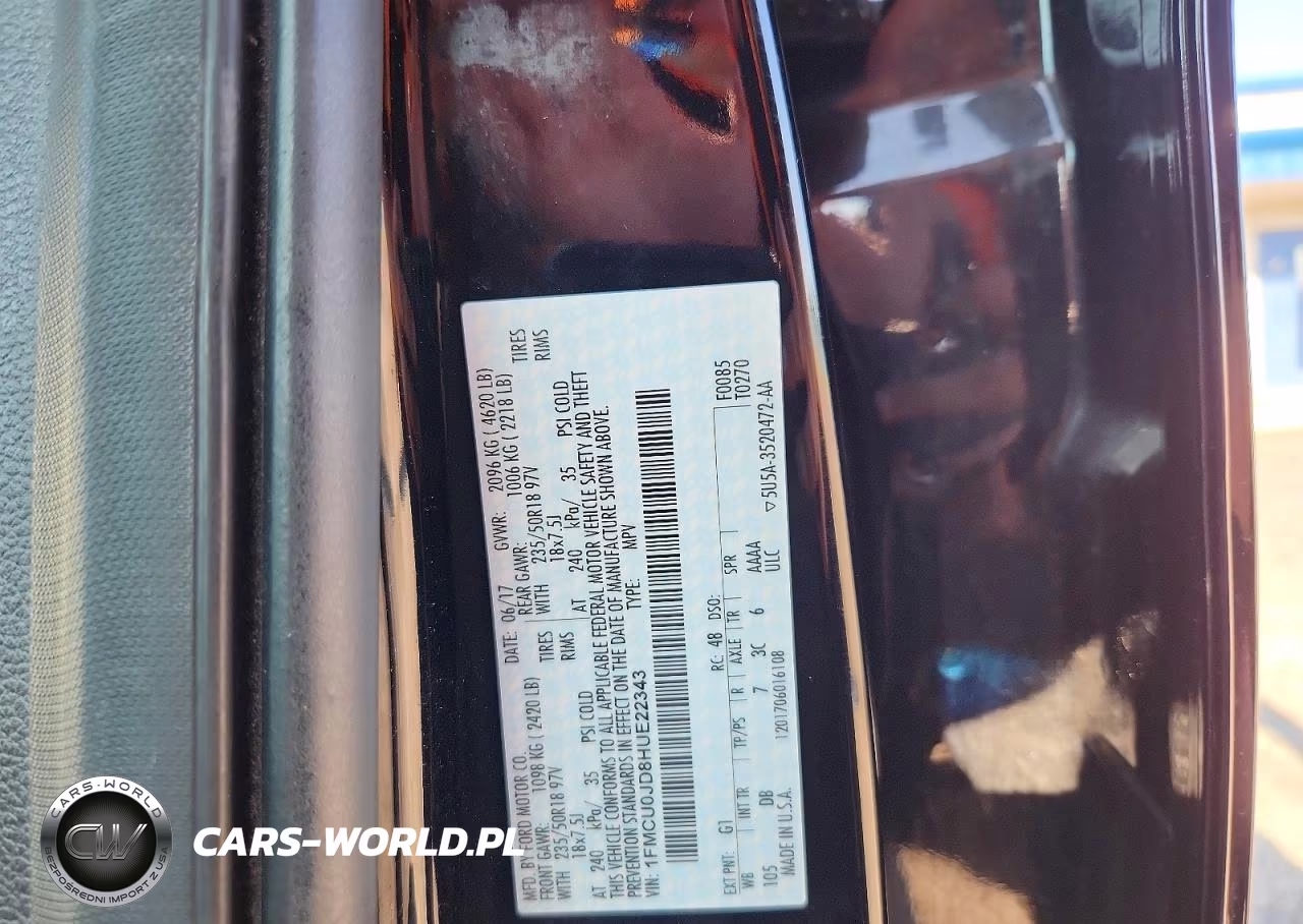 2017 Ford Escape Titanium VIN:1FMCU0JD8HUE22343 - 13