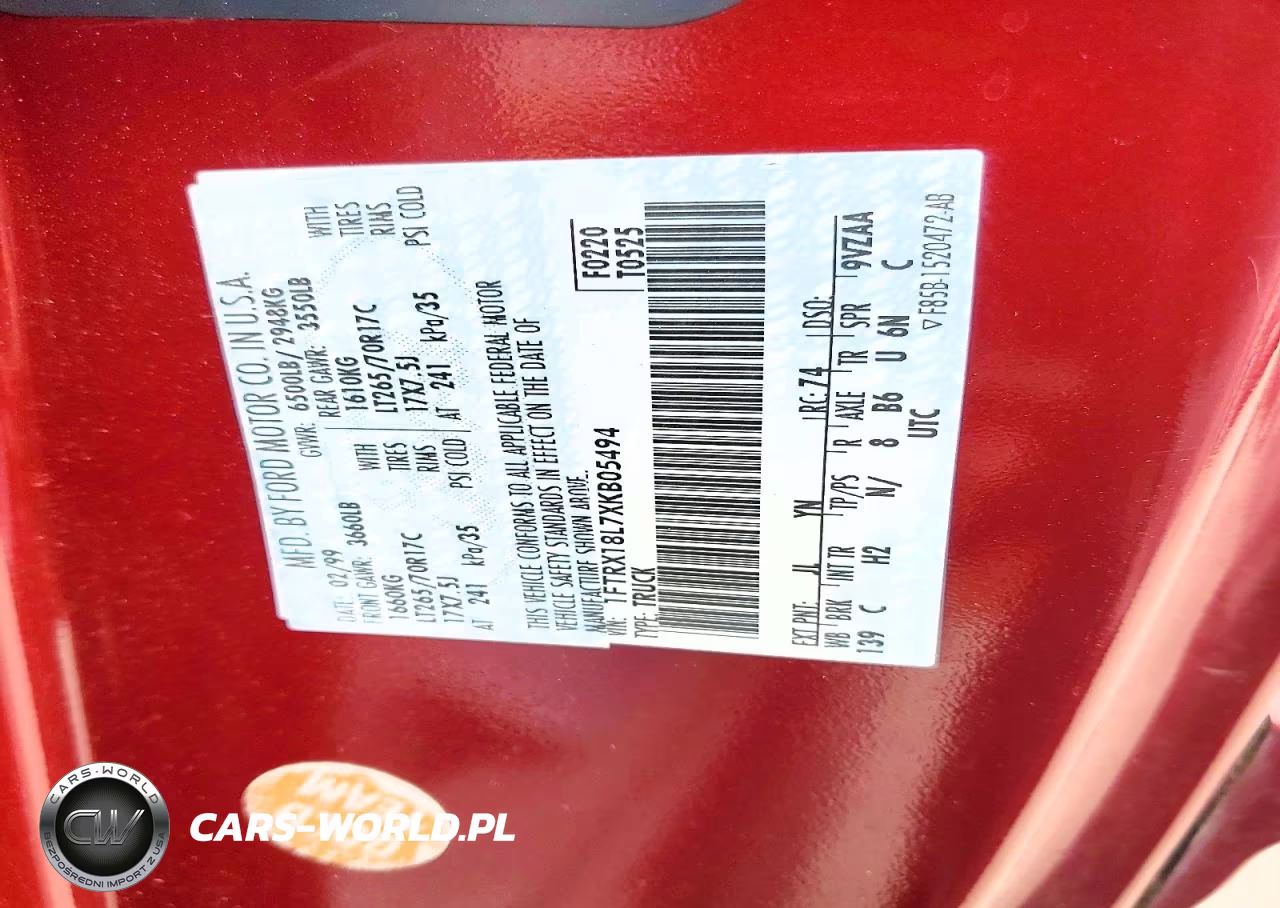 1999 Ford F150 VIN:1FTRX18L7XKB05494 - 13