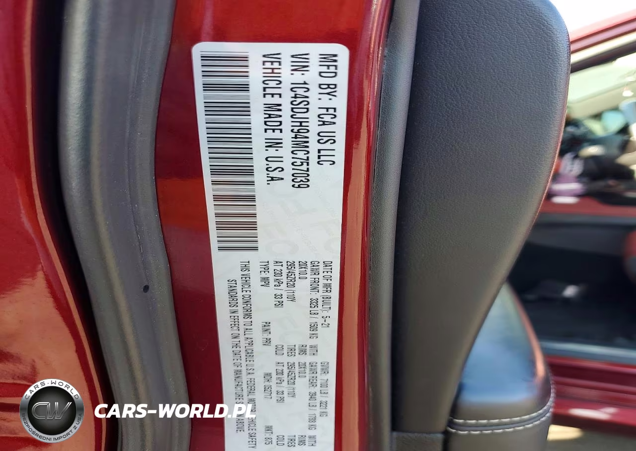 2021 Dodge Durango Srt Hellcat VIN:1C4SDJH94MC757039 - 13