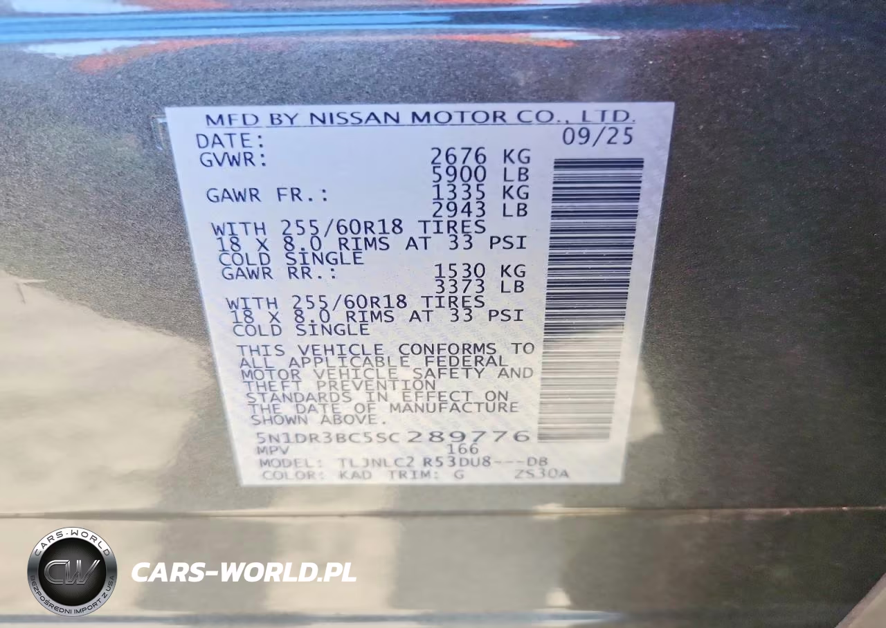 2025 Nissan Pathfinder Sv VIN:5N1DR3BC5SC289776 - 13