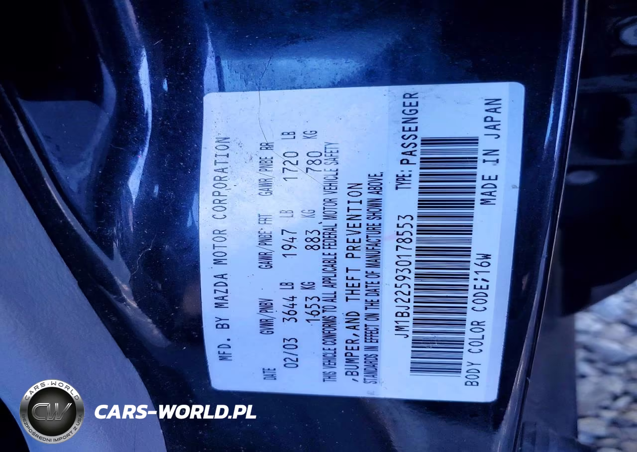 2003 Mazda Protege Dx VIN:JM1BJ225930178553 - 12