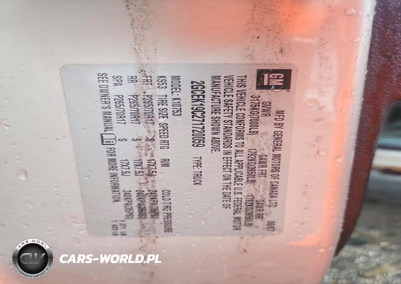 2007 Chevrolet Silverado K1500 VIN:2GCEK19C271720059 - 12