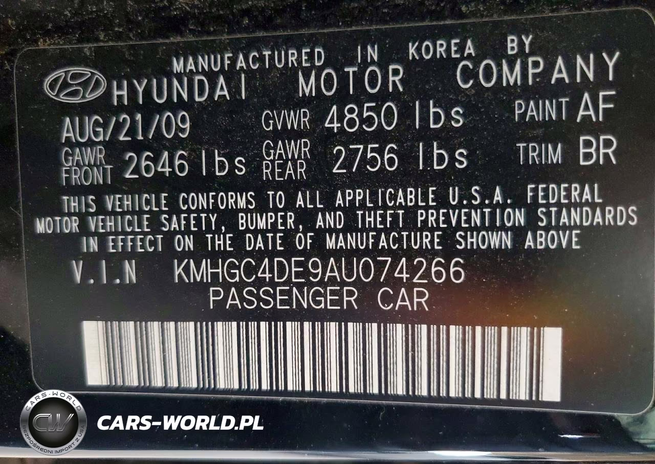 2010 Hyundai Genesis 3.8L VIN:KMHGC4DE9AU074266 - 12