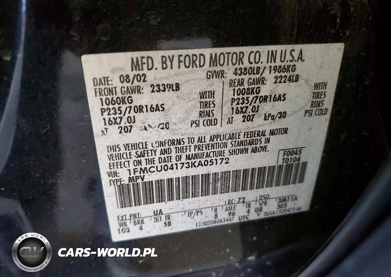 2003 Ford Escape Limited VIN:1FMCU04173KA05172 - 14