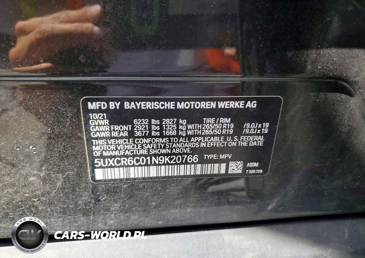 2022 BMW X5 xDrive40I VIN:5UXCR6C01N9K20766 - 13