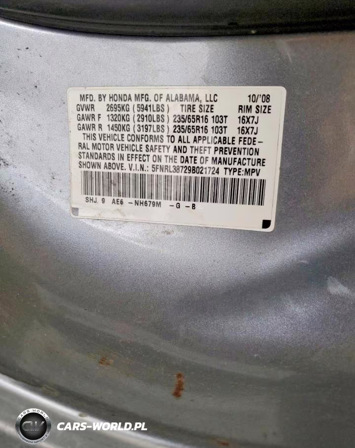 2009 Honda Odyssey Exl VIN:5FNRL38729B021724 - 13