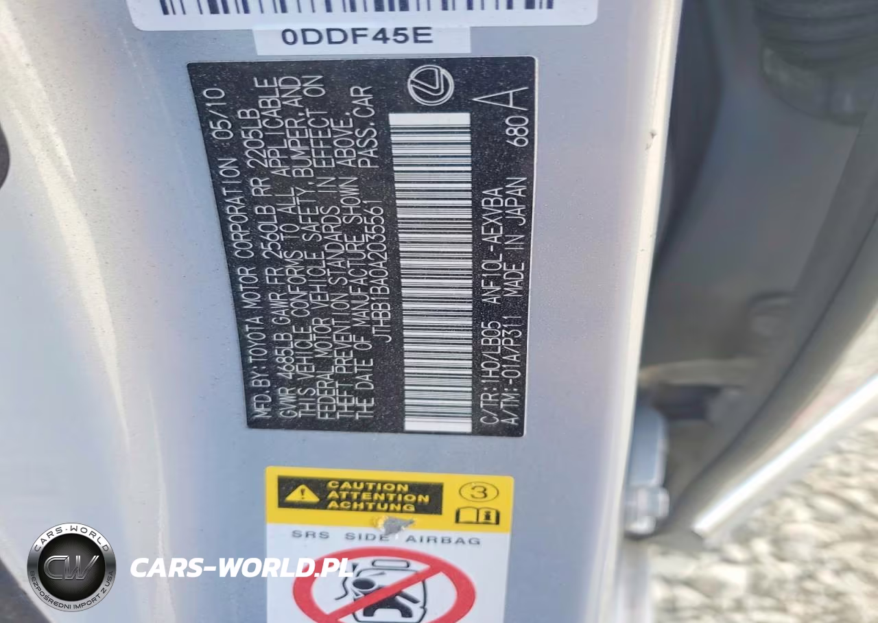 2010 Lexus Hs 250H VIN:JTHBB1BA0A2035561 - 13