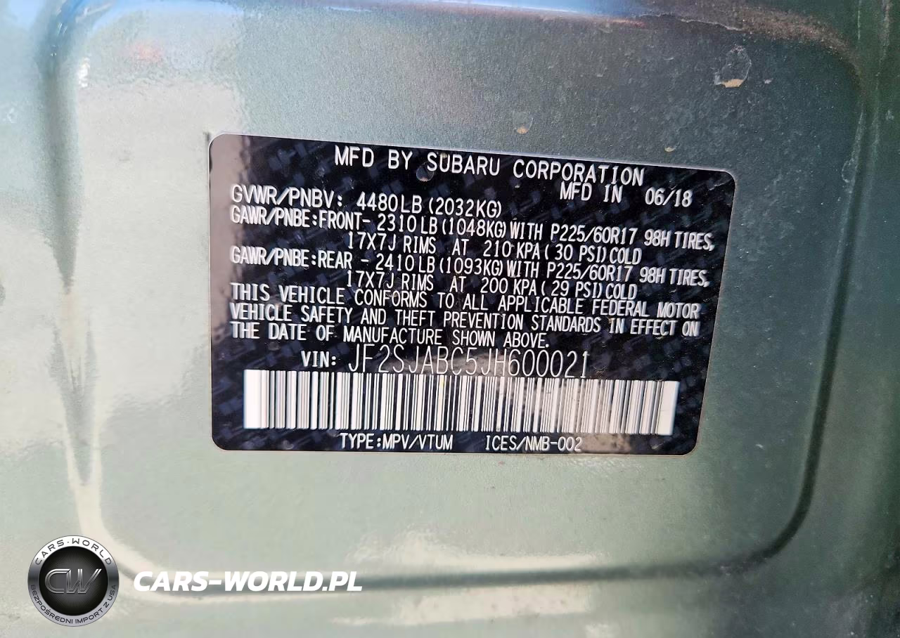 2018 Subaru Forester 2.5I VIN:JF2SJABC5JH600021 - 13