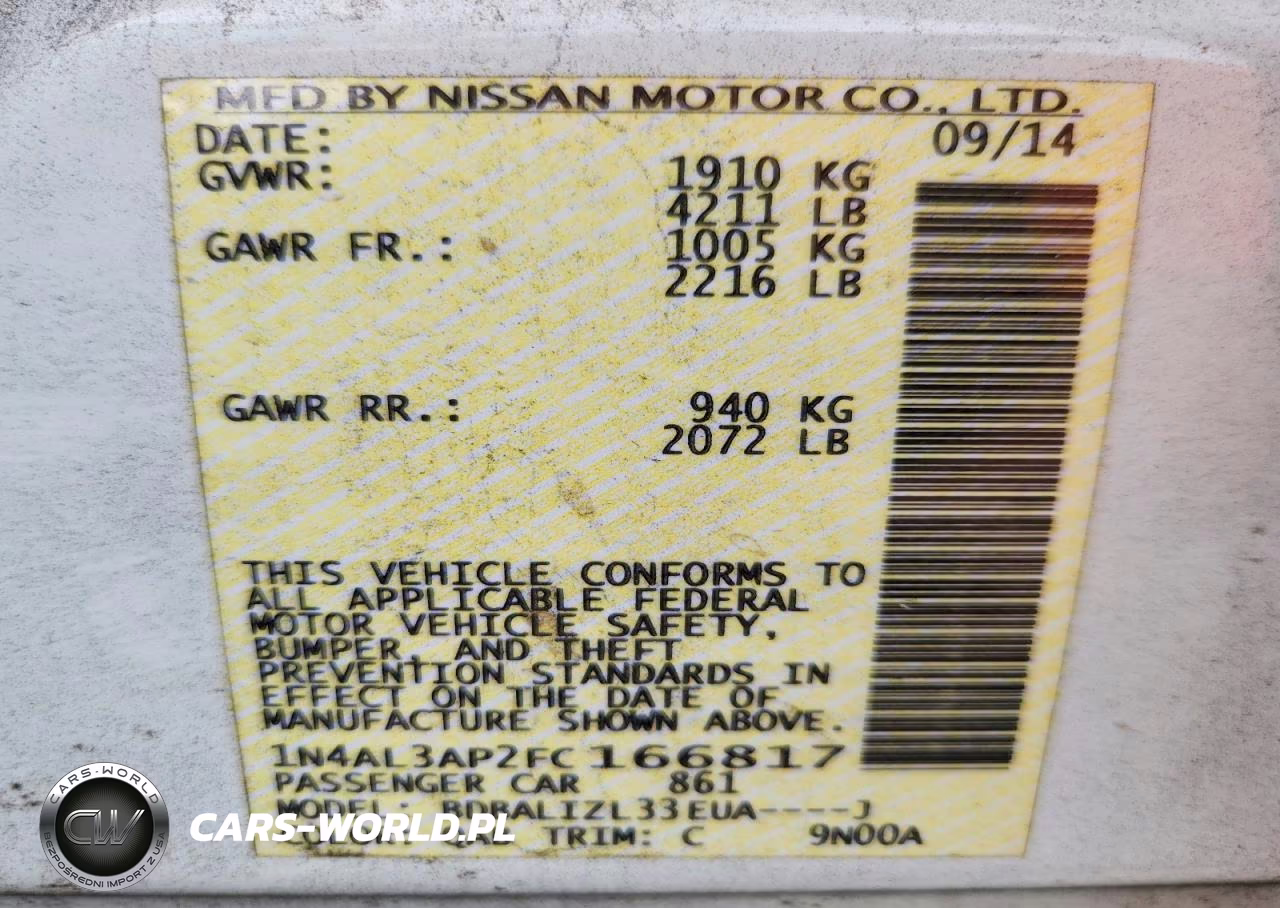 2015 Nissan Altima 2.5 Sv VIN:1N4AL3AP2FC166817 - 13